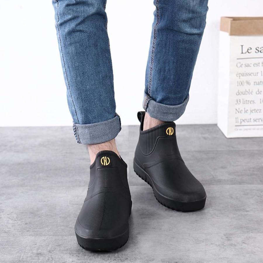 Amazon.com | Jessie Men Rain Boots Outdoor Slip On